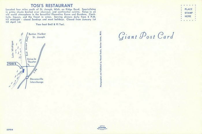 Tosis Restaurant - Old Postcard